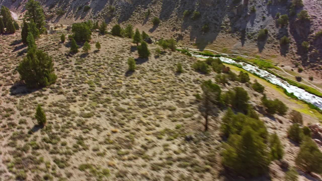 俯瞰欧文斯河谷，莫诺县，加利福尼亚州视频素材