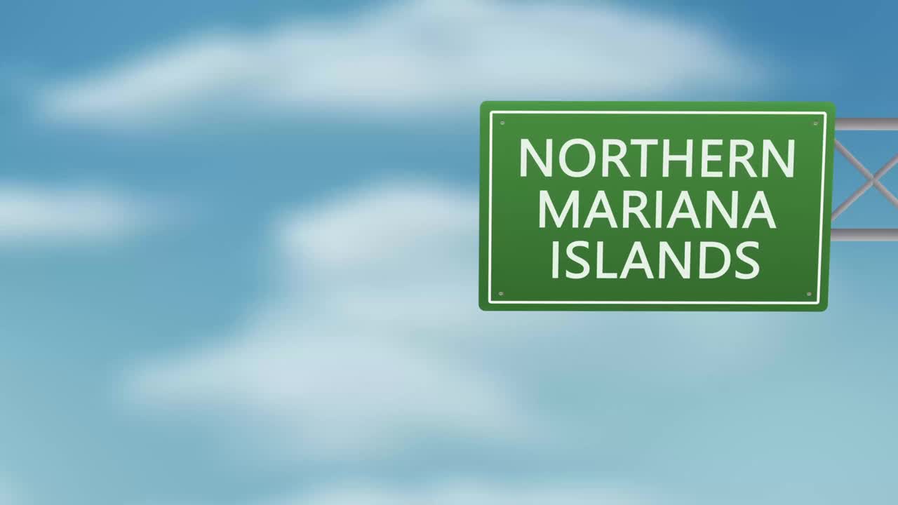 北马里亚纳群岛城市道路标志在多云的天空-斯托克视频视频素材