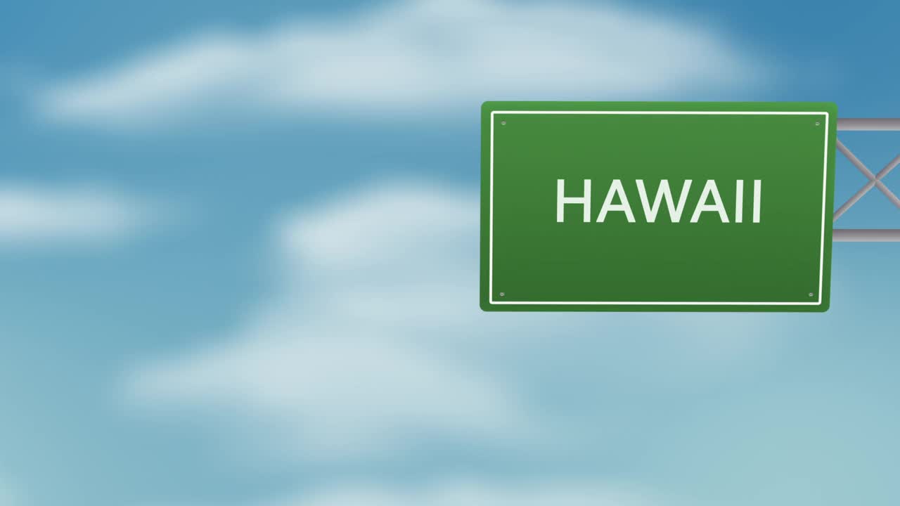 夏威夷城市道路标志在多云的天空-斯托克视频视频素材