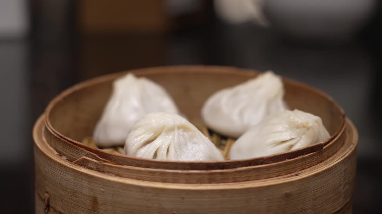 中国菜,小笼包视频素材