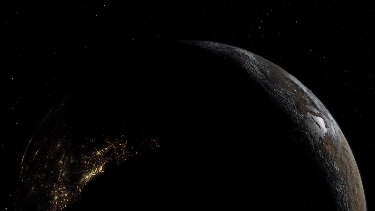 地球从太空美丽的日出世界天际线。视频下载