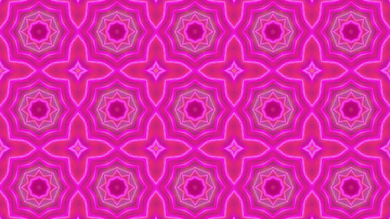 抽象粉红色纹理的万花筒背景视频素材