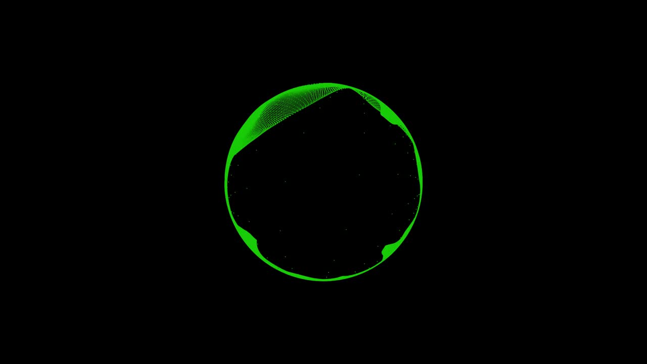 摘要圆球绿色音频或声音频谱波形动画背景股票视频-绿色屏幕的色度键控和覆盖Alpha通道与颜色系列视频下载