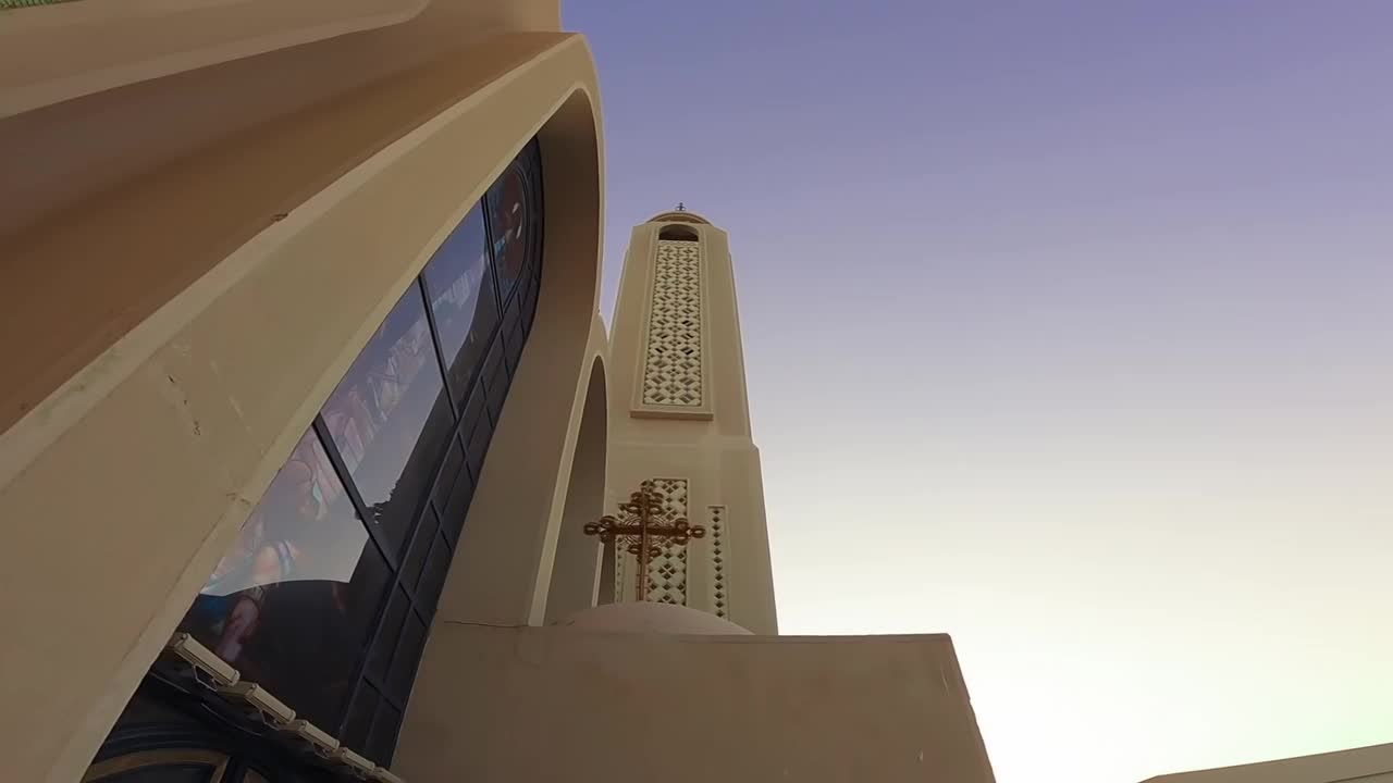 科普特大教堂位于沙姆沙伊赫，埃及。视频下载