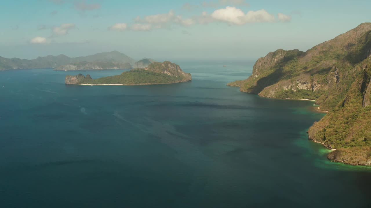 菲律宾巴拉望的热带岛屿厄尔尼多的海景视频素材
