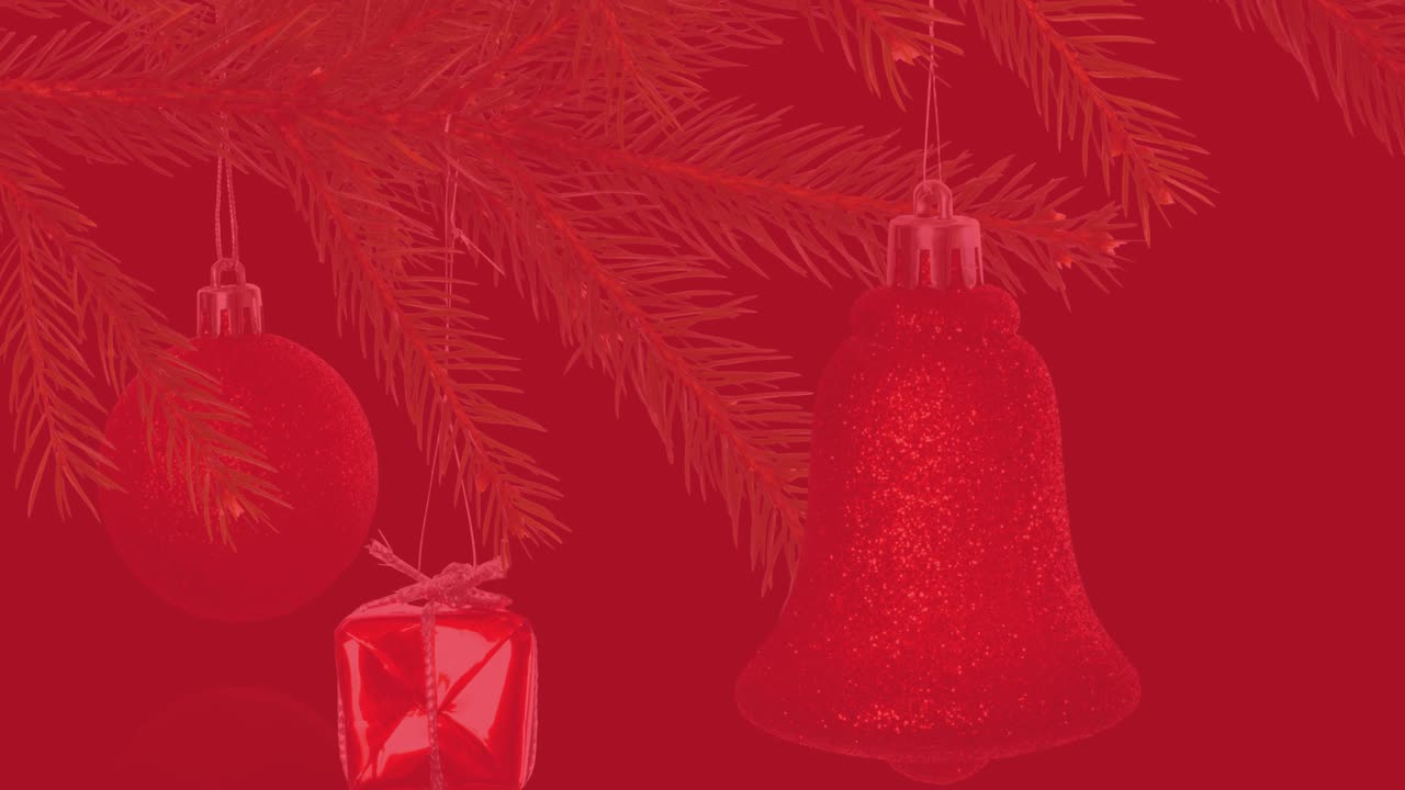 嗬嗬嗬的动画在圣诞树的背景视频下载