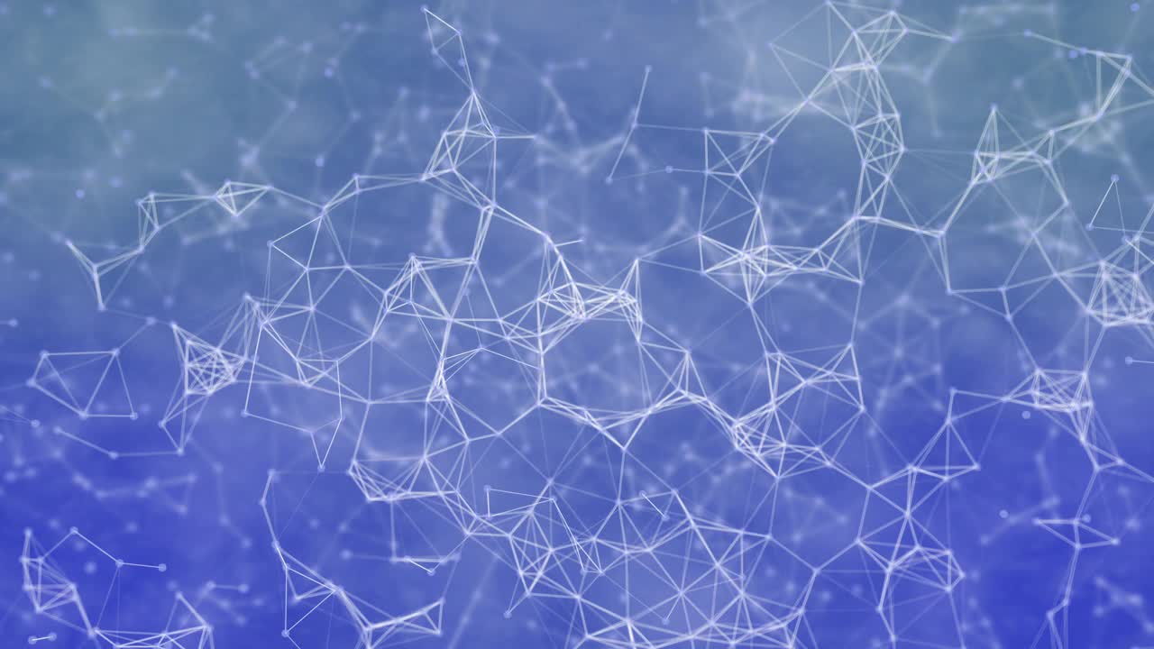 移动数字网络连接线和点技术概念上的蓝色视频素材