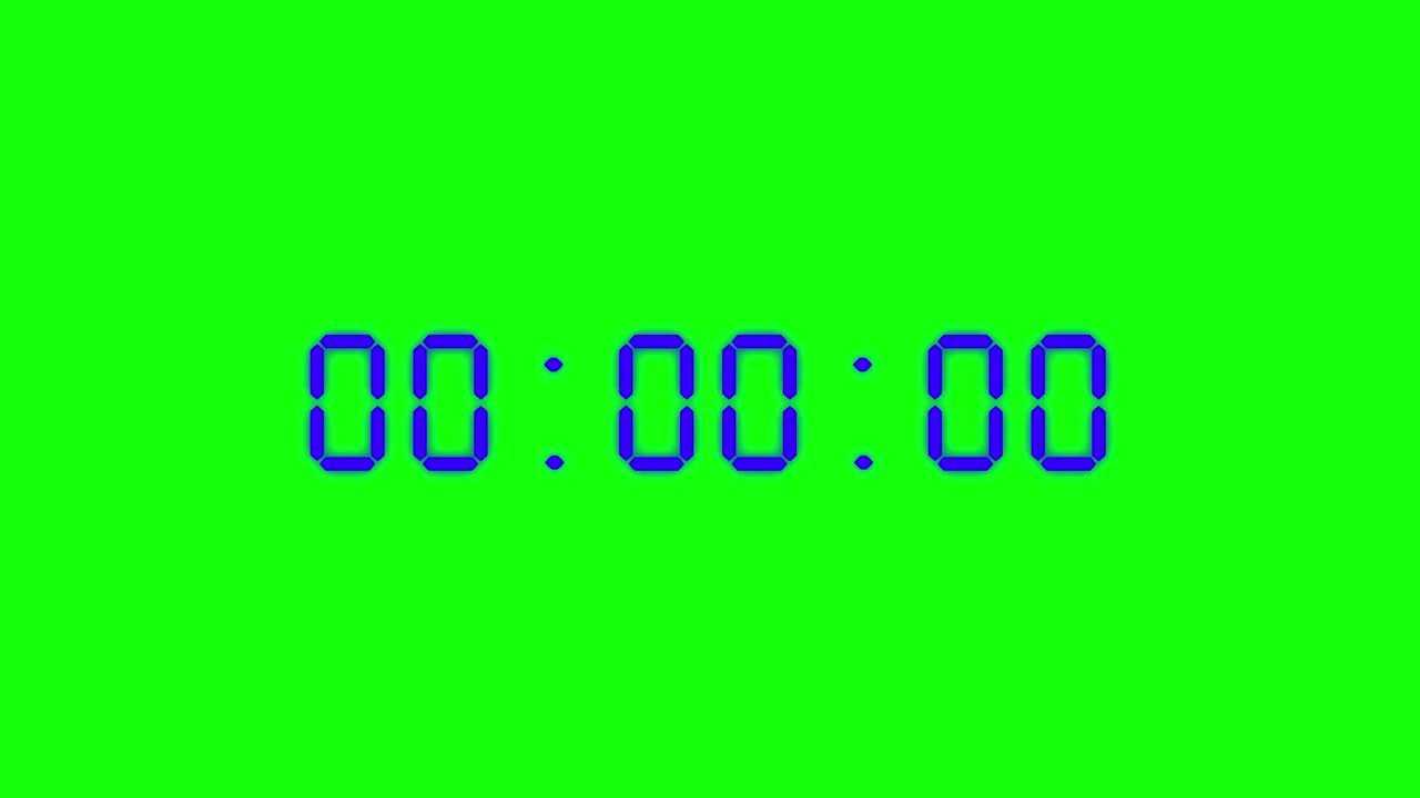 数字红色闹钟计时或手表计时动画-动画秒表倒数0分钟到5分钟快速运动覆盖Alpha层和绿色屏幕的色彩键控背景视频视频下载