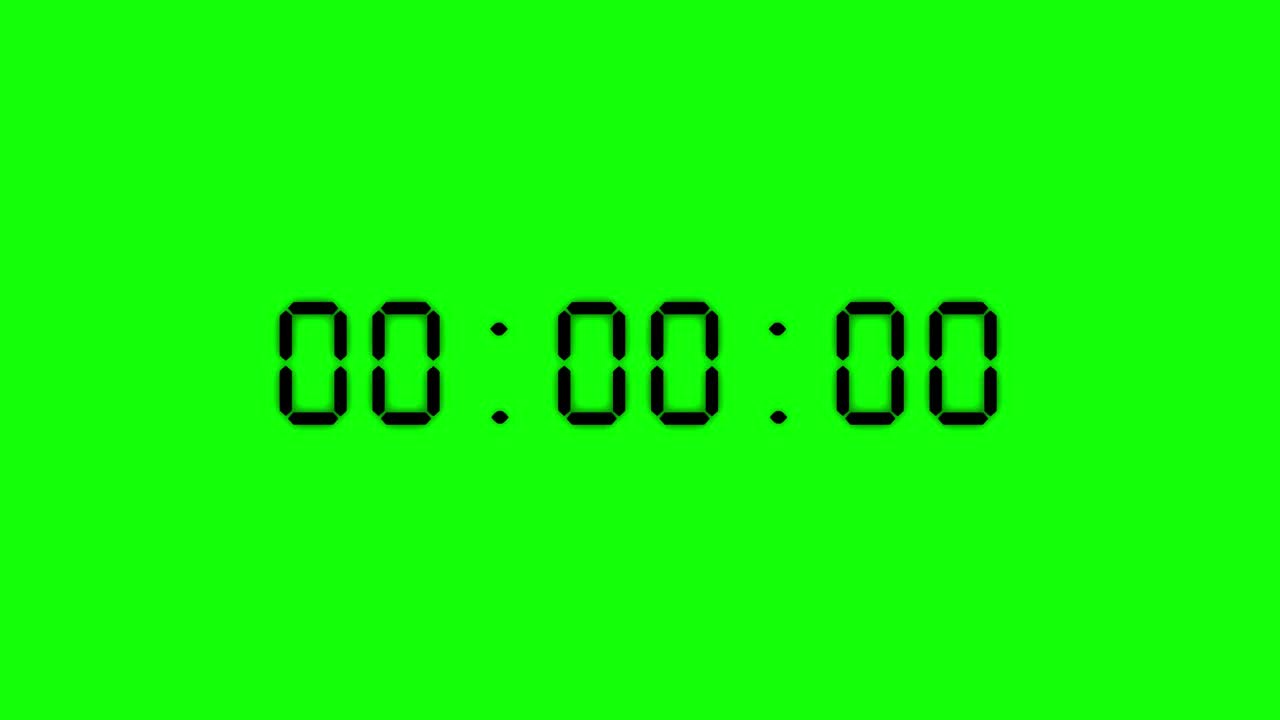 数字红色闹钟计时或手表计时动画-动画秒表倒数0分钟到5分钟快速运动覆盖Alpha层和绿色屏幕的色彩键控背景视频视频下载