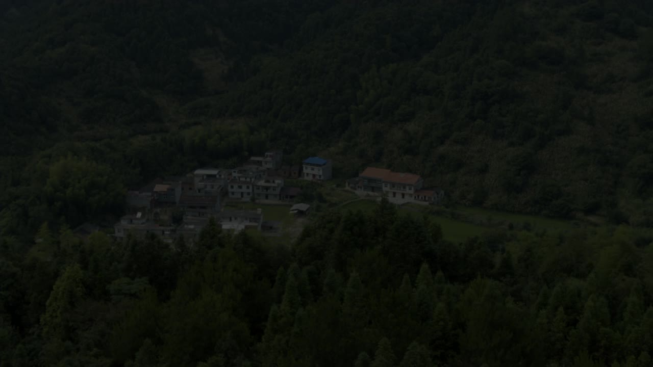 中国湖北省的空中村庄视频素材