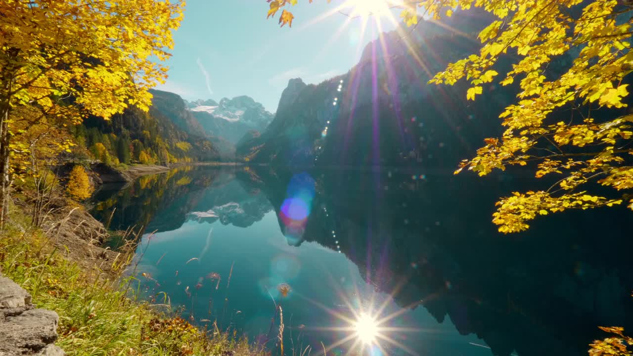 秋天的岣梢湖视频素材