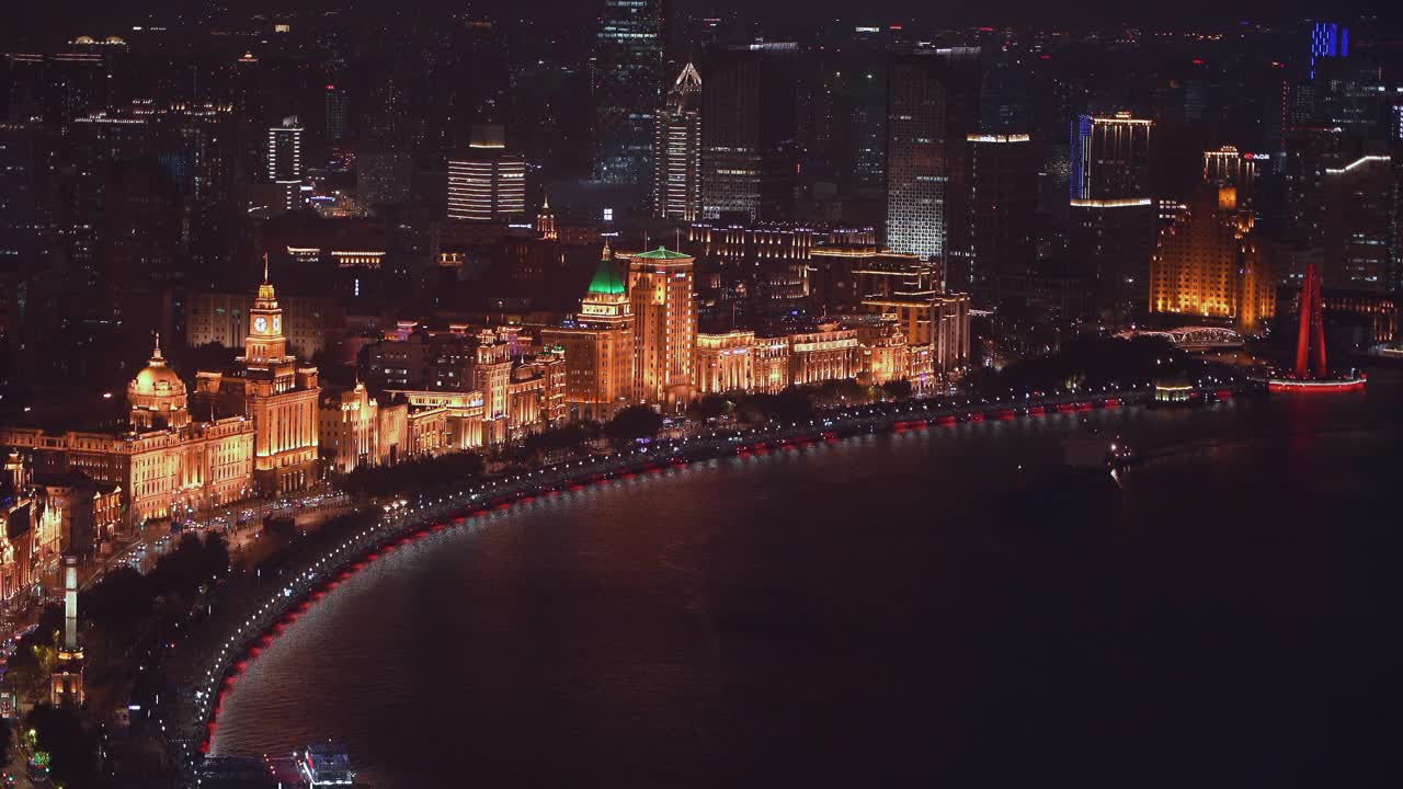 夜晚的上海外滩视频素材