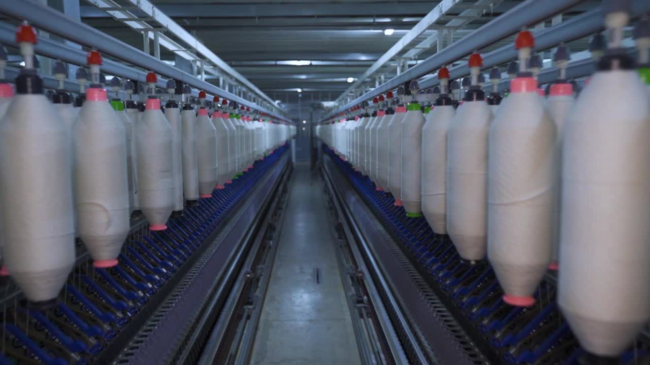 纺织厂，生产区视频下载