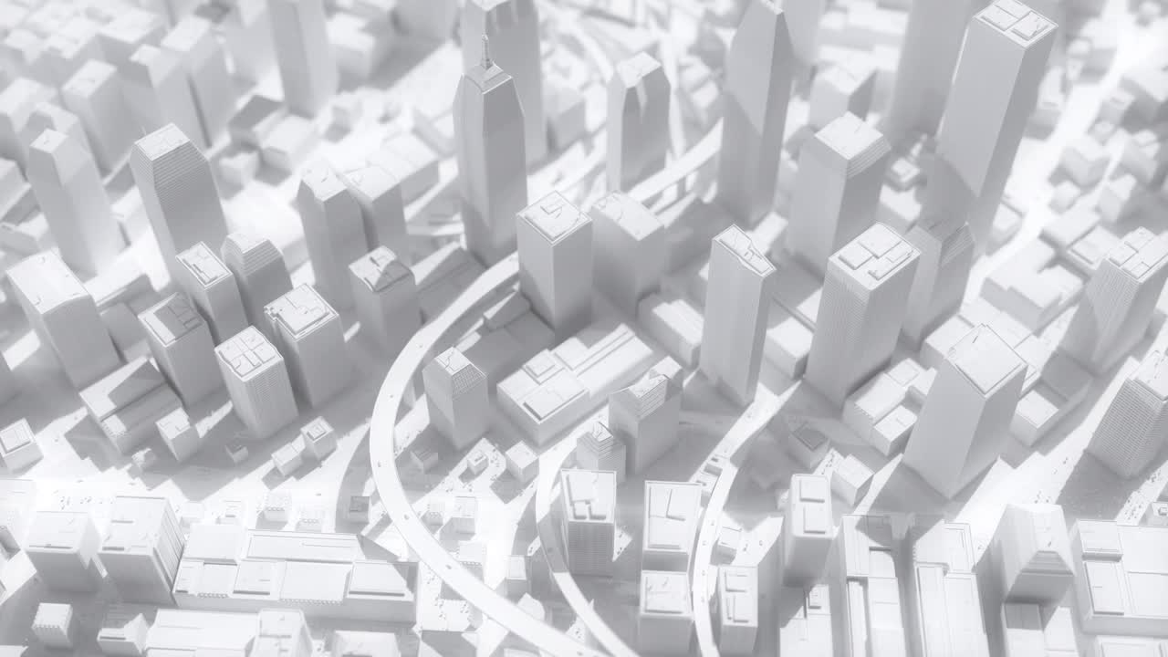 城市景观——建筑模型、城市规划、城市背景视频素材