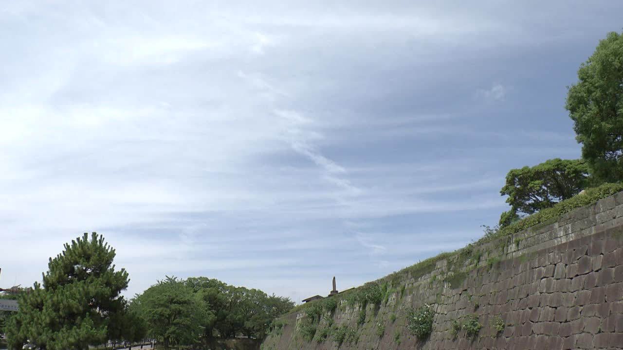 鹿儿岛古堡遗址的Goromon门和莲花视频下载