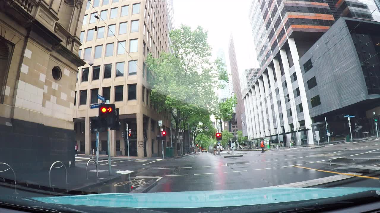墨尔本街道的时间推移在汽车视图视频下载