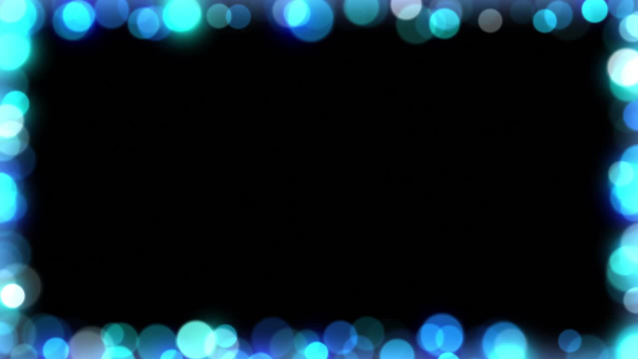 圣诞散景灯框架背景与阿尔法通道在蓝色灯视频下载