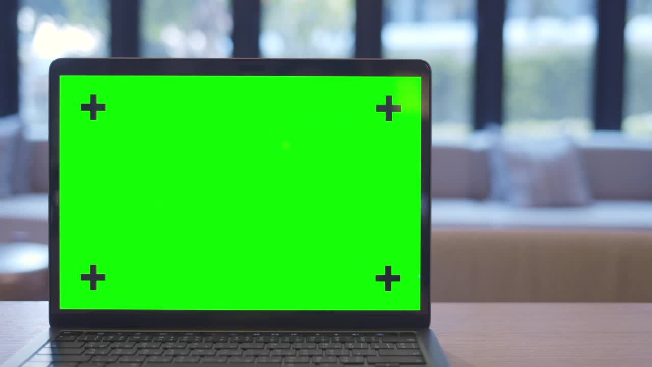 色度键电脑笔记本，没有人视频素材