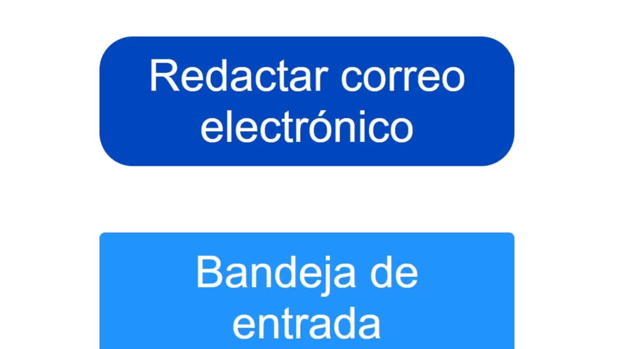 西班牙语。鼠标光标滑过并单击“撰写电子邮件”。光标的设备屏幕视图单击“创建电子邮件消息在线软件”。互联网网站上的观点。视频素材