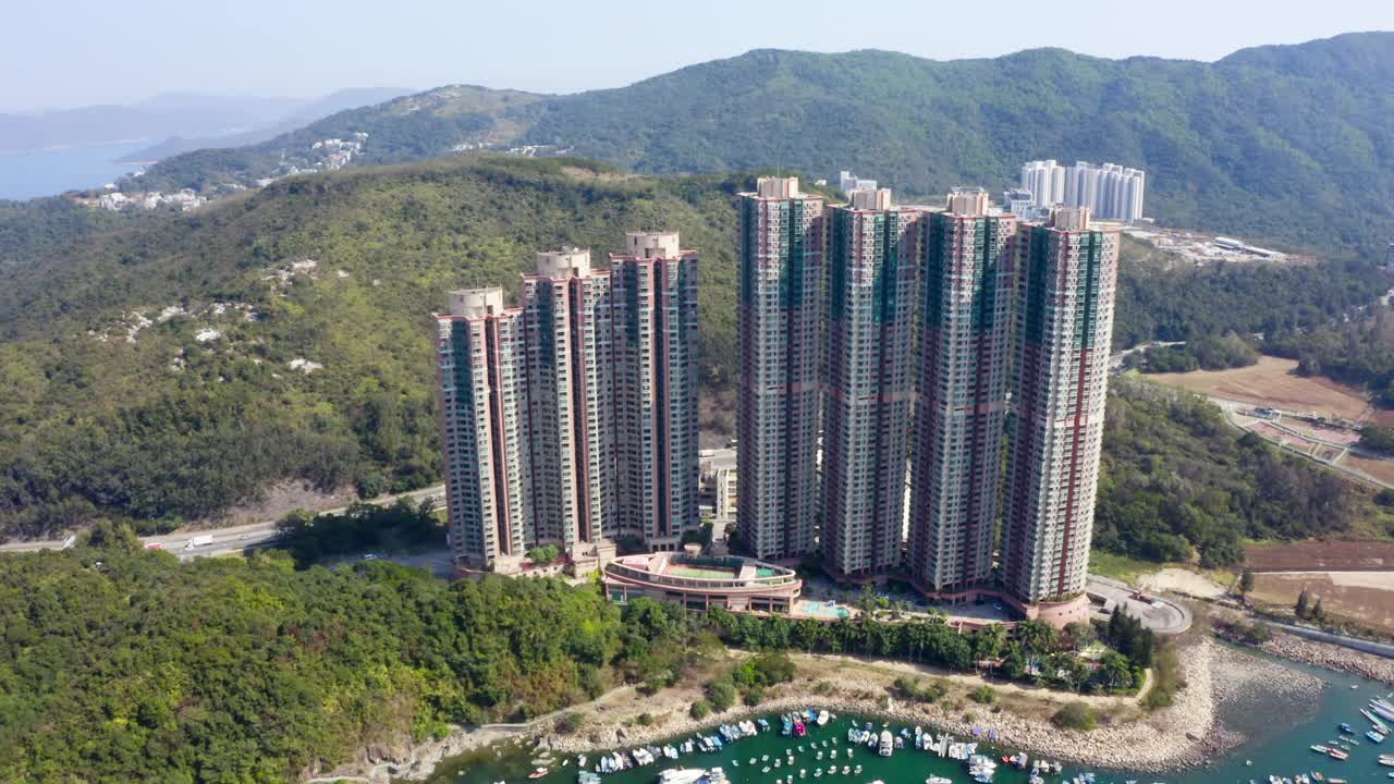 中国香港将军澳住宅的俯视图视频素材