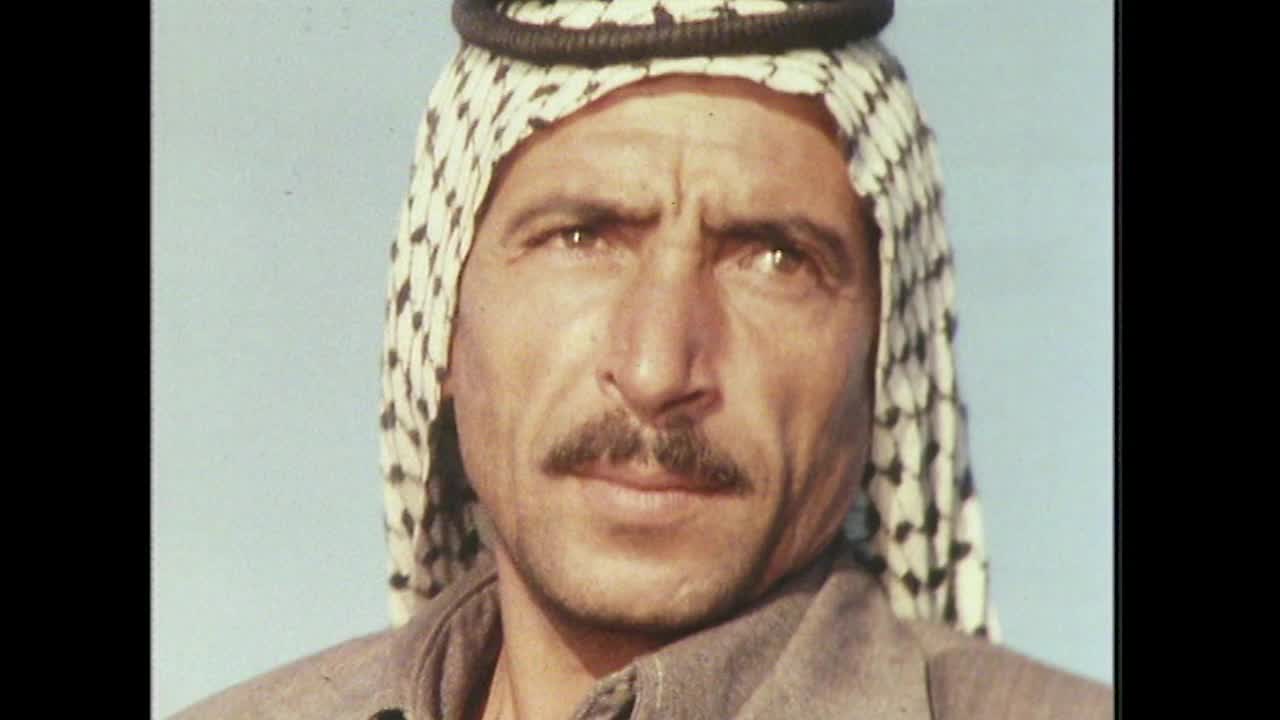 伊拉克沼泽水域的CU船夫;1979视频素材