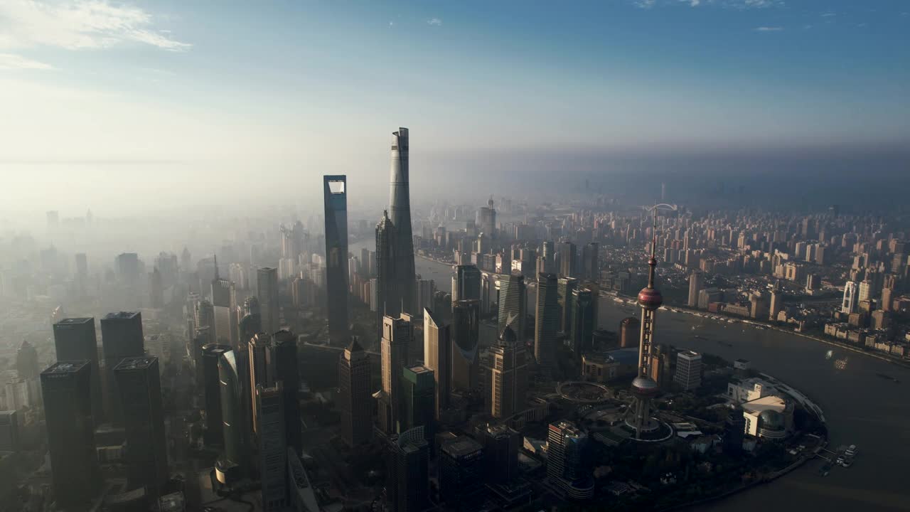 上海天际线鸟瞰视频素材