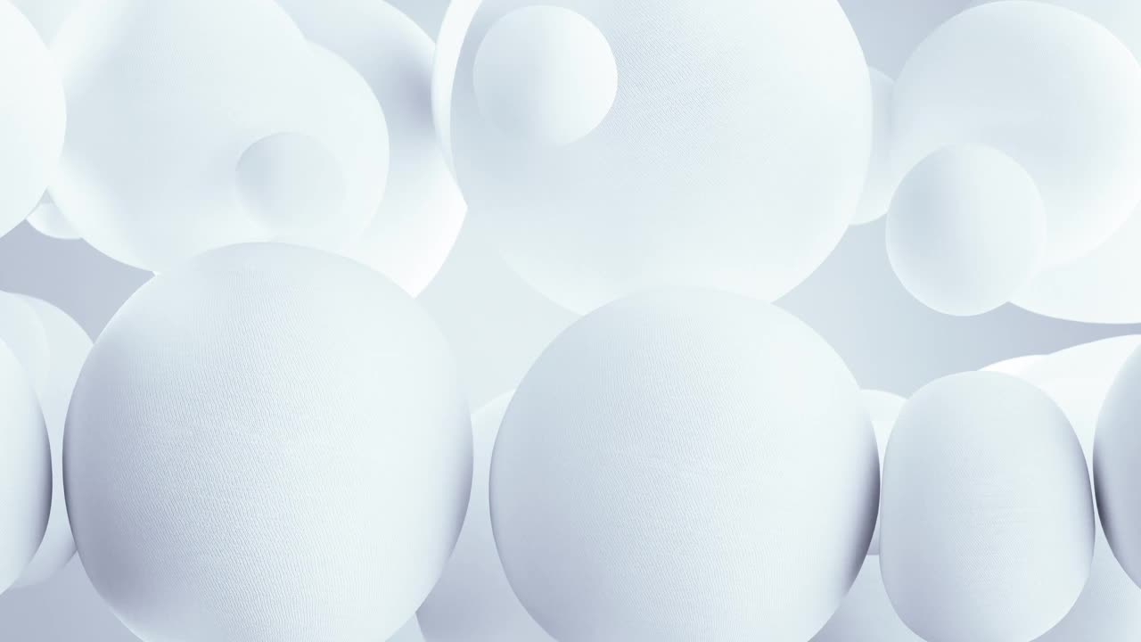 白色软球体3D渲染动画视频下载