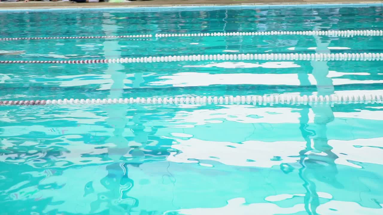 一名年轻人在比赛中用自由泳。视频下载