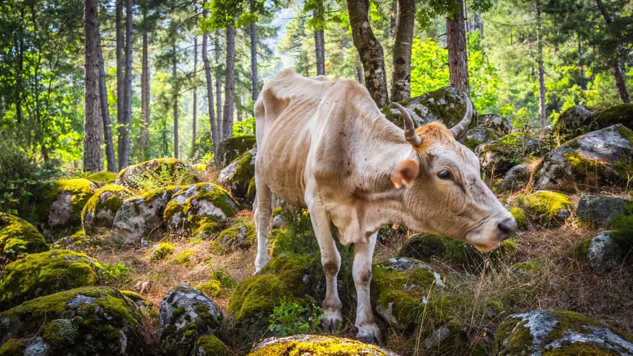 科西嘉荒野中的牛-法国视频下载