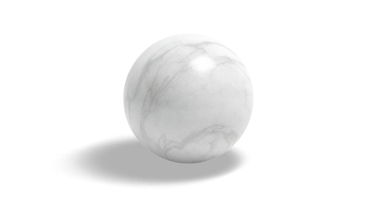 空白白色大理石球模型，循环旋转视频下载