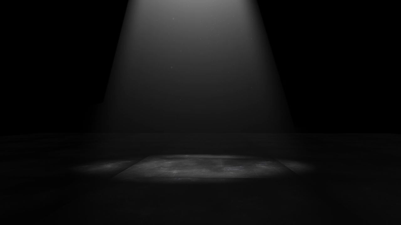空荡荡的舞台由一个中央聚光灯照亮。用中性色的深色场景。3 d渲染。视频下载