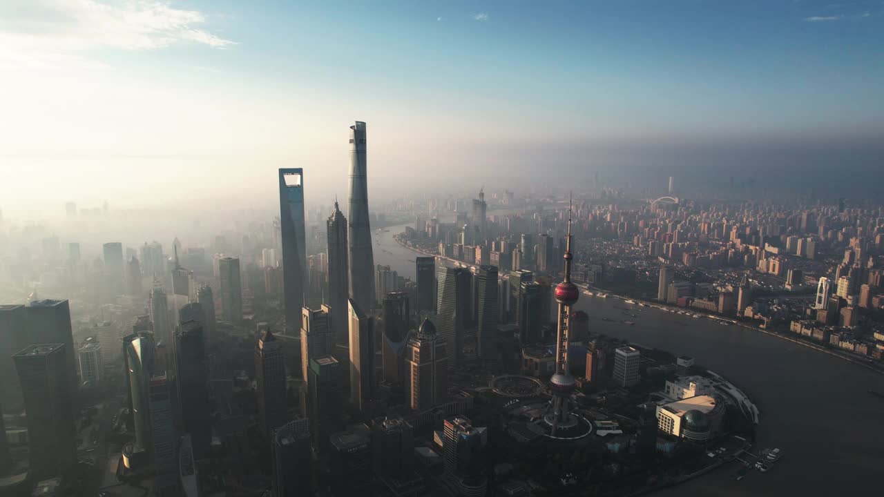 上海天际线鸟瞰视频素材