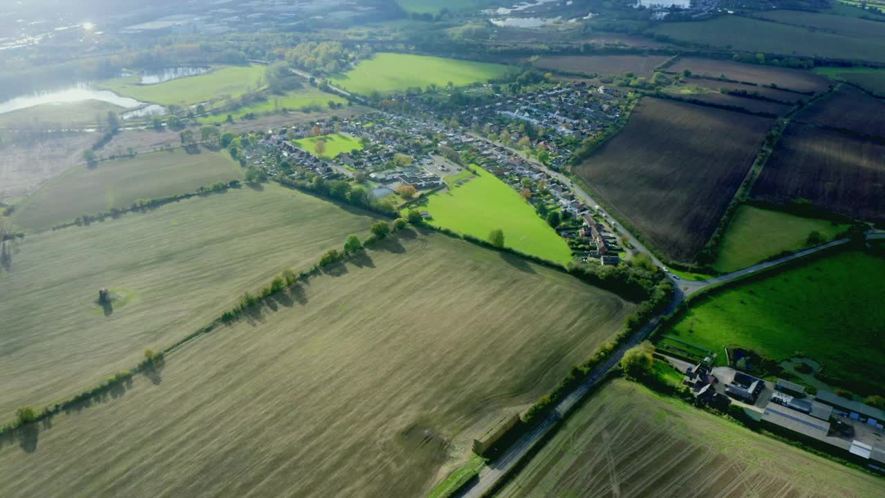 英国中部乡村鸟瞰图视频素材