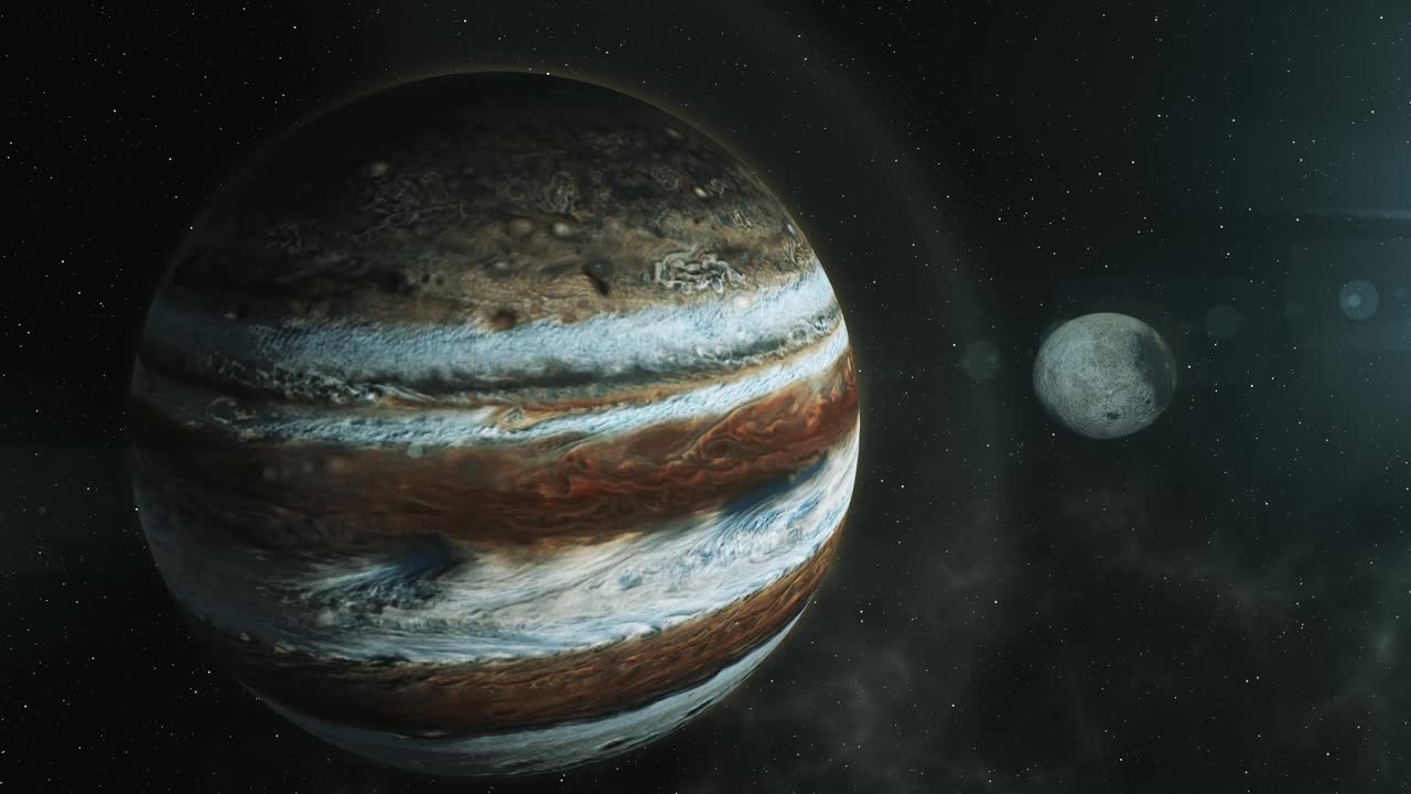 月亮和木星行星连接- 4K镜头视频素材
