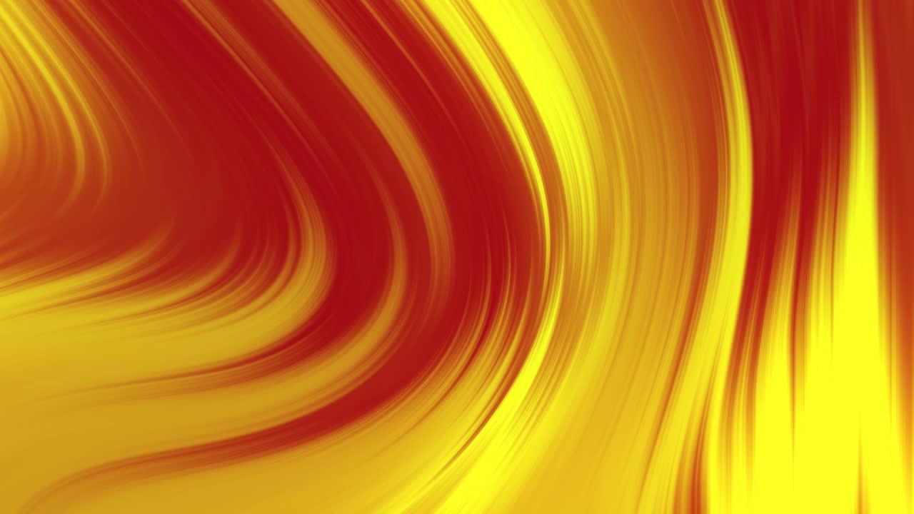 流体振动梯度镜头。移动4k动画的黄色和红色的颜色与平滑的移动在帧快速转向左复制空间。抽象线条背景概念视频素材