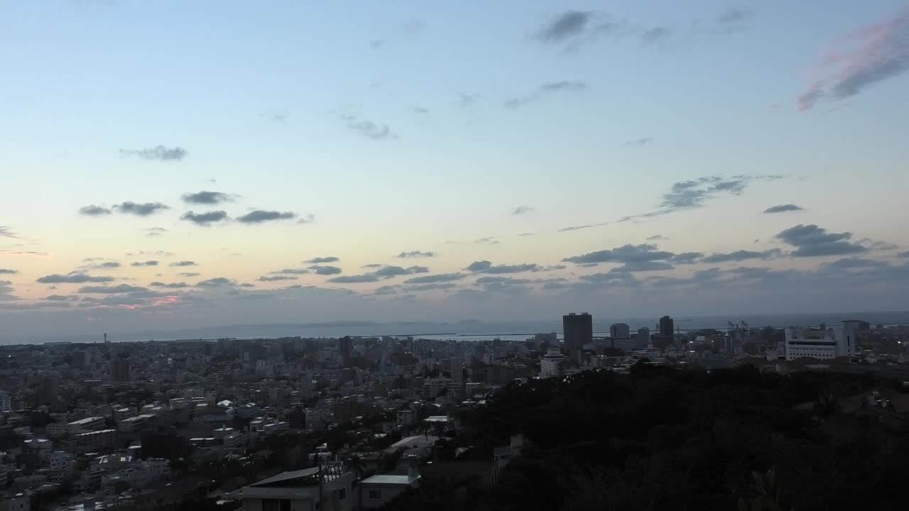 冲绳Shurijo城堡天文台的夜景视频素材