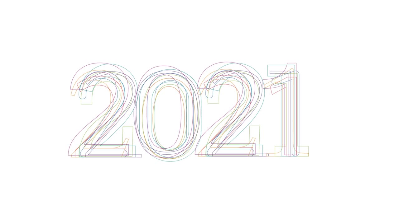 改变新年从2021年到2022年线性标志背景。动画演示视频素材