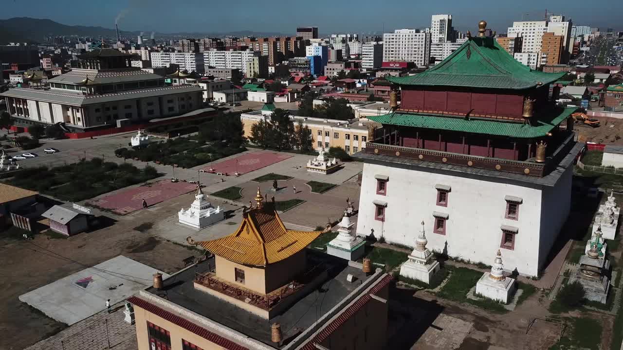 蒙古甘丹寺鸟瞰图视频下载