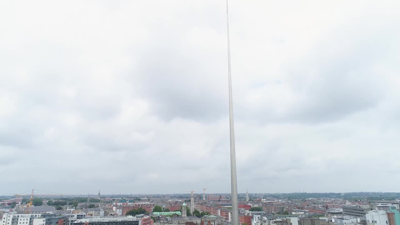 俯瞰都柏林塔尖，奥康奈尔街，都柏林视频素材