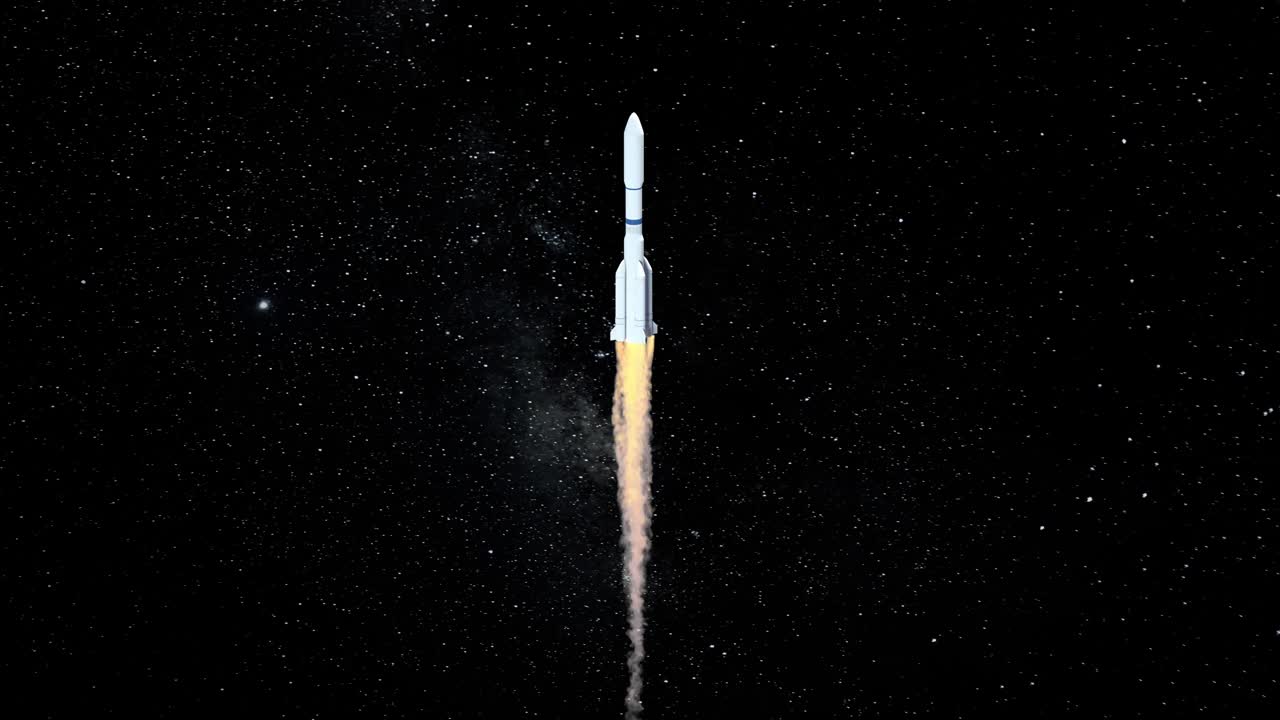 太空火箭，3d渲染。视频素材