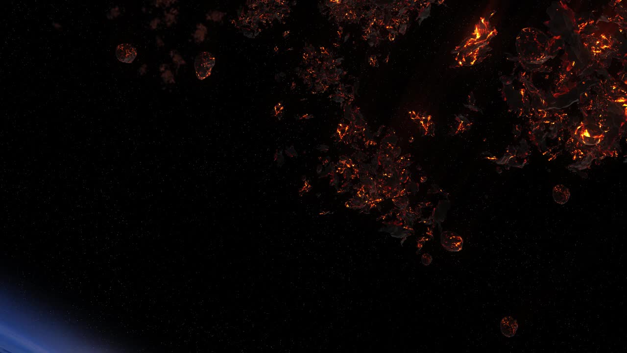 大型星云流星在地球大气层中燃烧视频素材