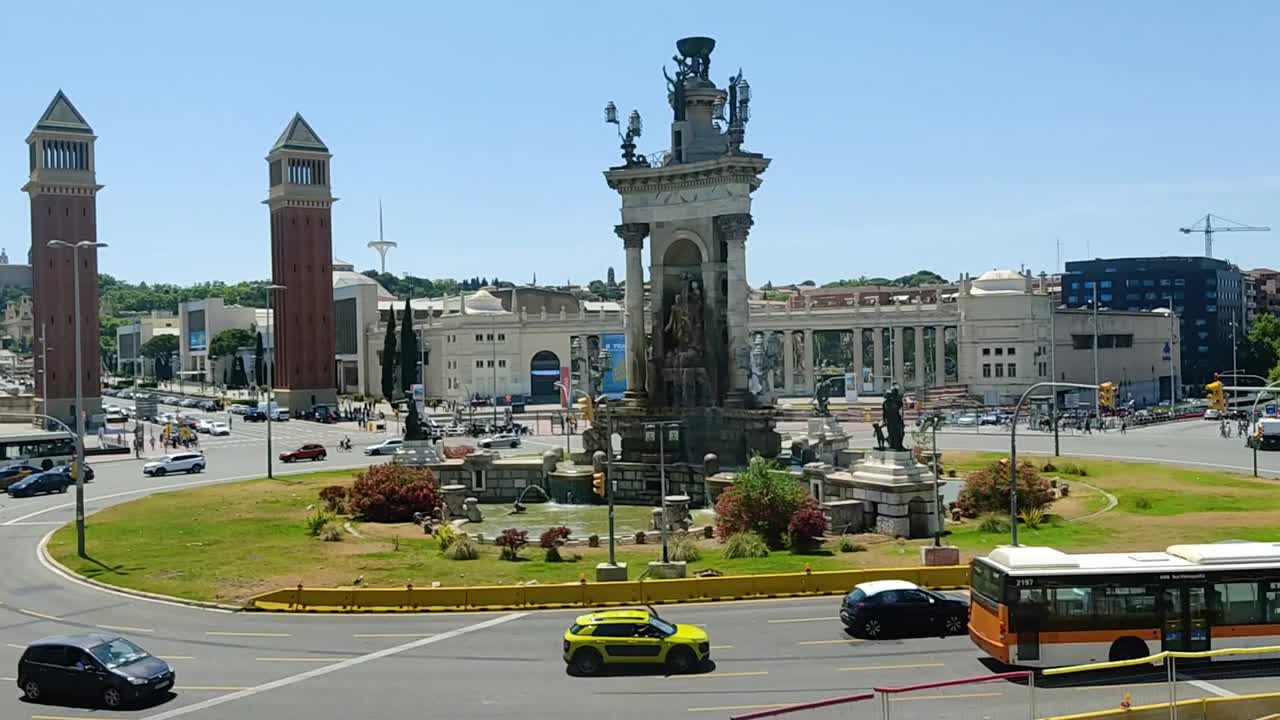 西班牙广场无人机的视角视频素材