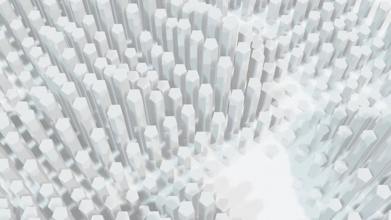 在白色的三维几何移动形状的水平文字的动画视频素材
