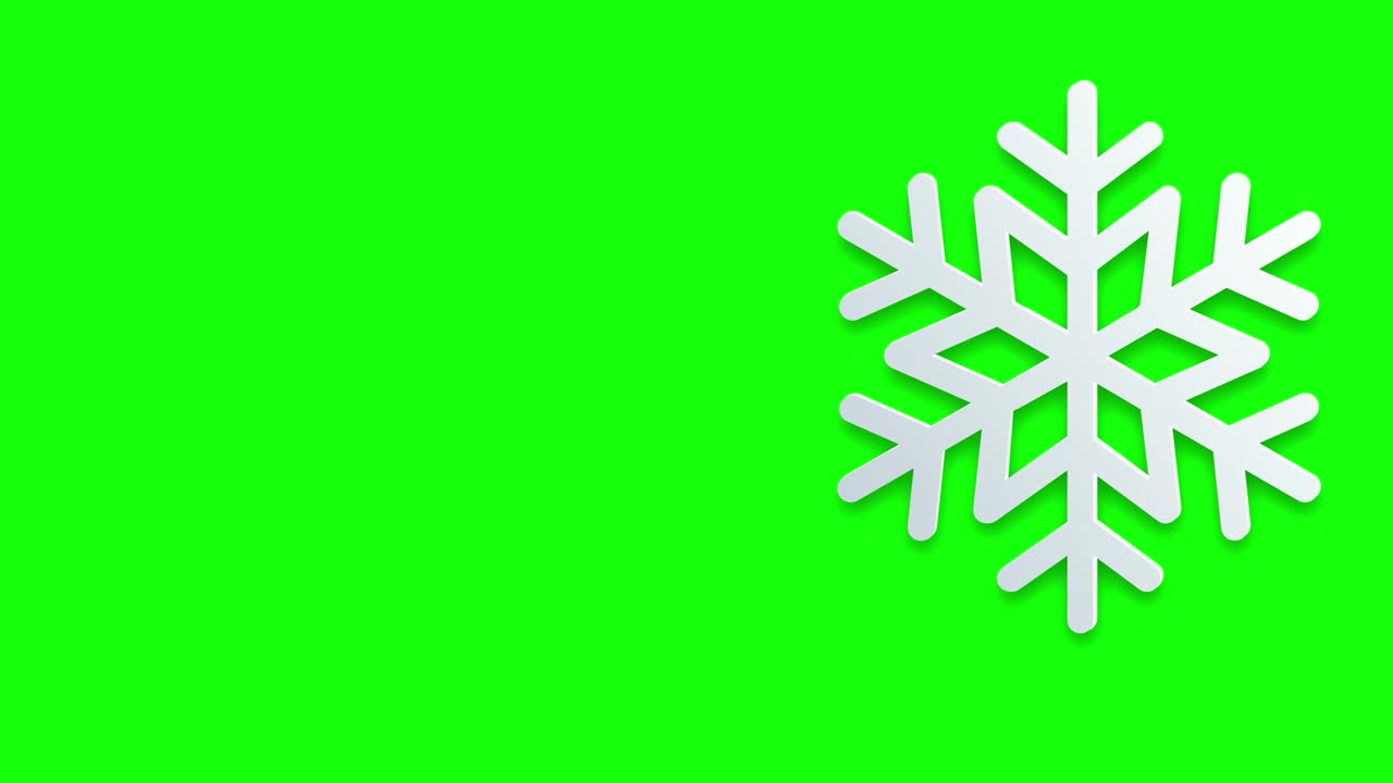 雪花在绿色复制空间背景动画素材视频-圣诞节，新年，冬天，购物，市场营销，企业和商业的概念-贺卡动画-包括绿色屏幕的色彩键控视频素材