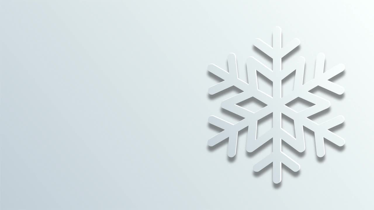 白色的雪花复制空间背景动画素材视频-圣诞节的概念，新年，冬天，购物，市场营销，企业和商业-贺卡动画-包括绿色屏幕的色彩键控视频素材