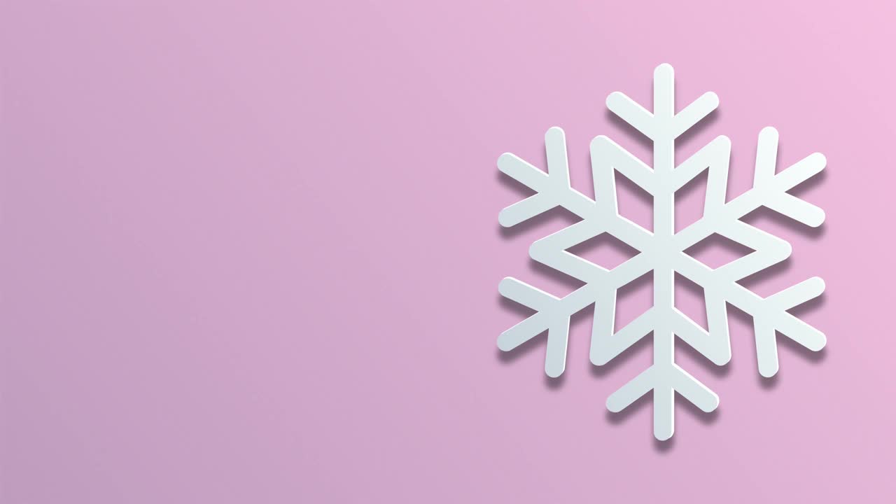 雪花在粉红色复制空间背景动画素材视频-圣诞节的概念，新年，冬天，购物，市场营销，企业和商业-贺卡动画-包括绿色屏幕的色彩键控视频素材