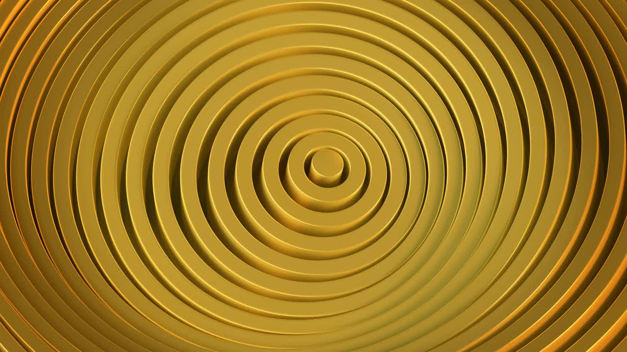 黄金圈与波纹效果3D渲染VJ循环动画视频下载