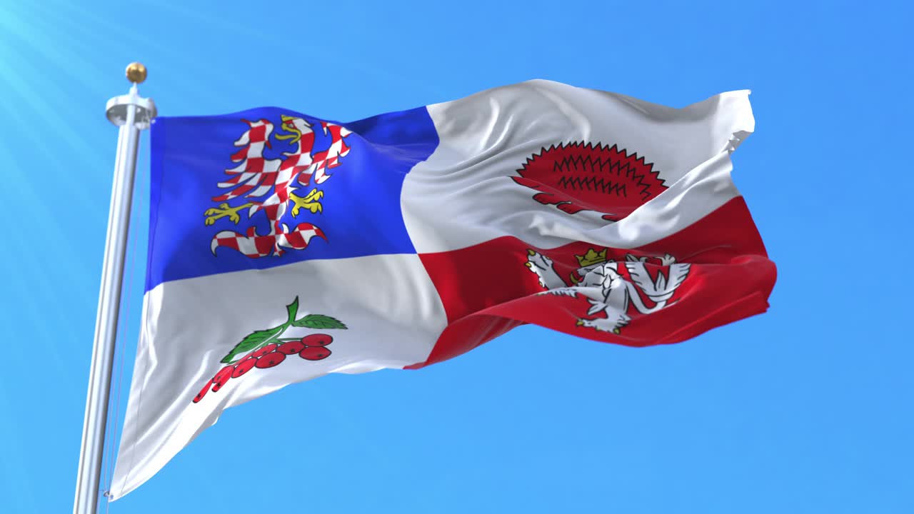 捷克共和国维索西纳地区旗。循环视频下载