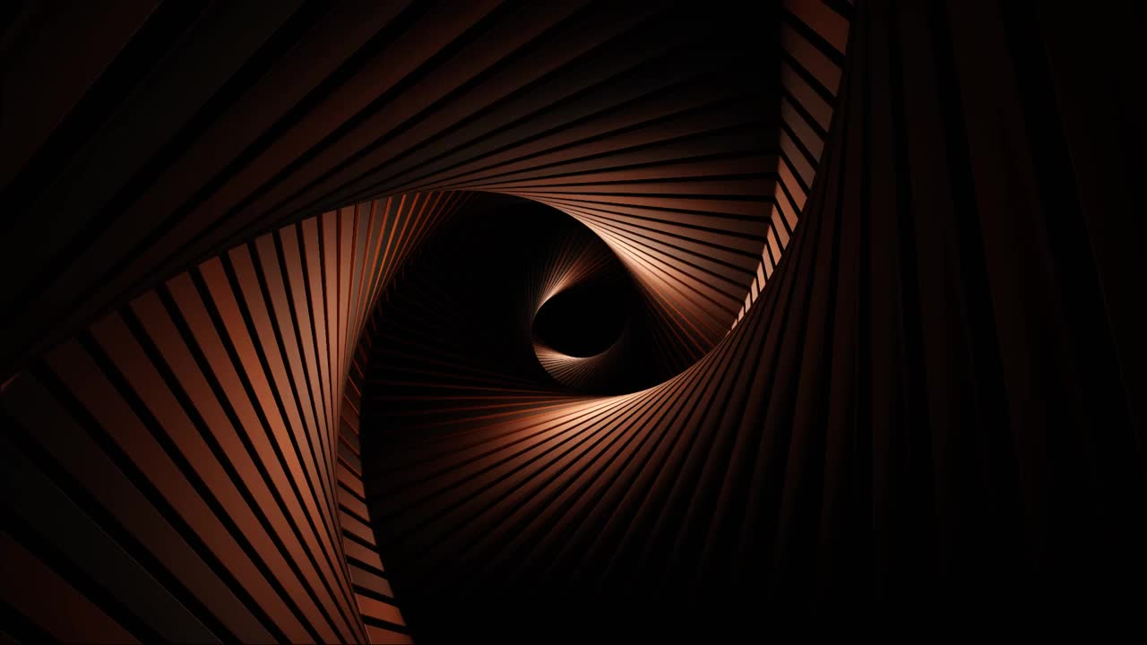 在未来的金属走廊中无尽的飞行，超空间隧道的3D动画视频素材
