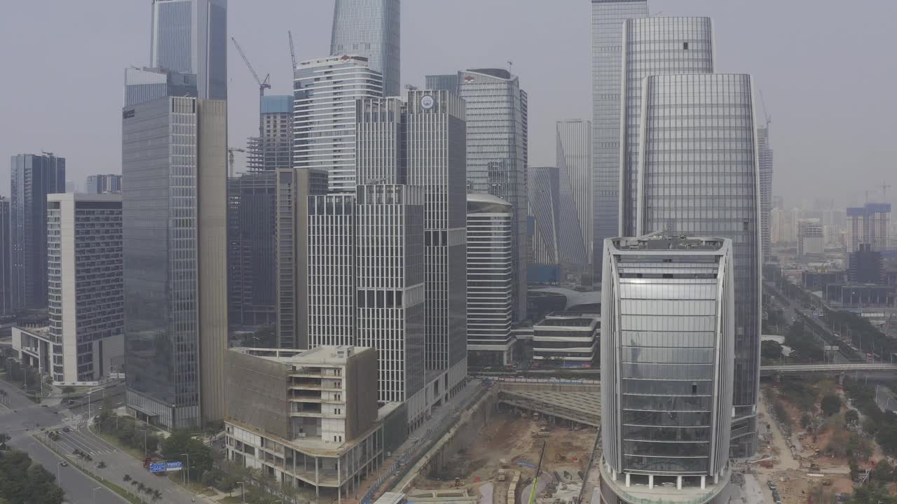航拍深圳城市风景在中国视频素材